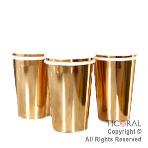 VASO POLIPAPEL ORO 240CC X 8 UNIDADES